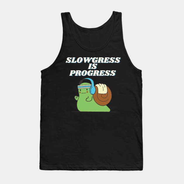 Slowgress - Gym Snail Tank Top by J_Joseph_Designs